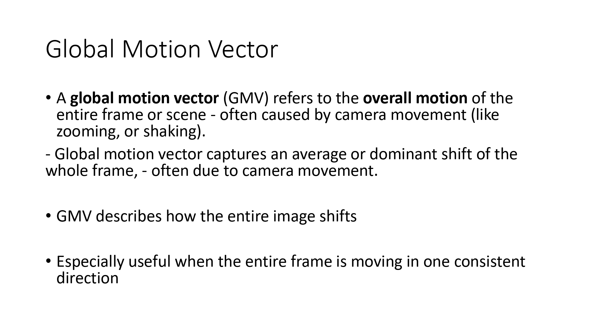 Global Motion Vector